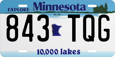 MN license plate 843TQG