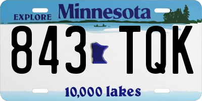 MN license plate 843TQK
