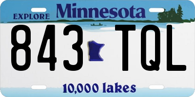 MN license plate 843TQL