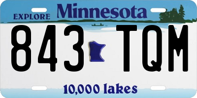MN license plate 843TQM