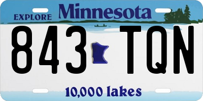 MN license plate 843TQN