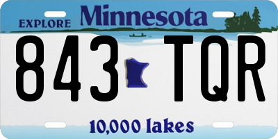 MN license plate 843TQR