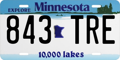 MN license plate 843TRE