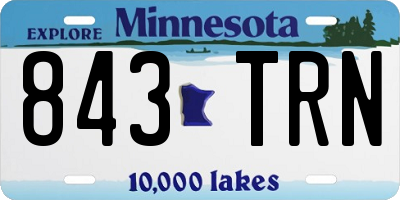 MN license plate 843TRN