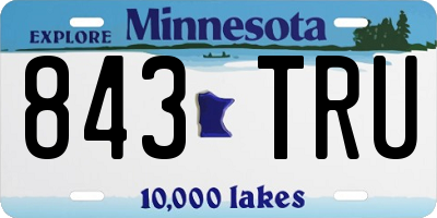 MN license plate 843TRU
