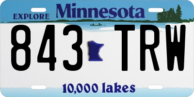 MN license plate 843TRW