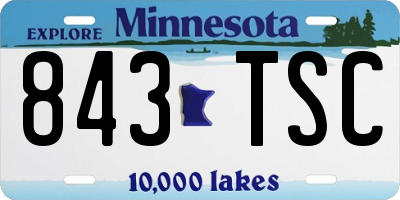 MN license plate 843TSC