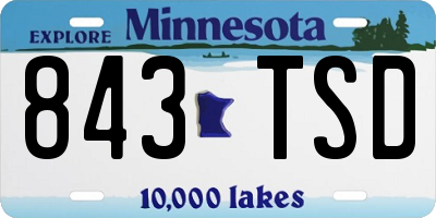 MN license plate 843TSD
