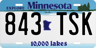 MN license plate 843TSK