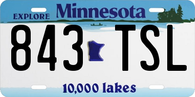 MN license plate 843TSL