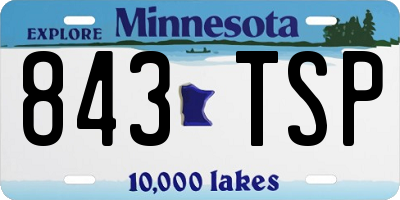 MN license plate 843TSP
