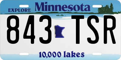 MN license plate 843TSR