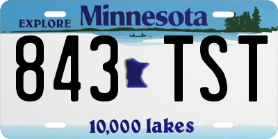 MN license plate 843TST