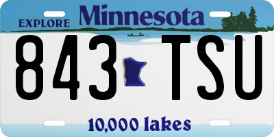 MN license plate 843TSU