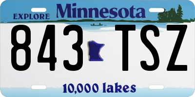 MN license plate 843TSZ
