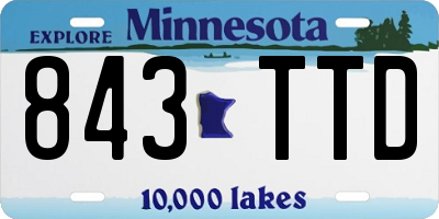 MN license plate 843TTD