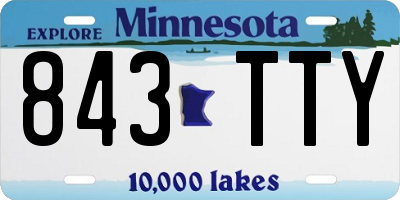 MN license plate 843TTY