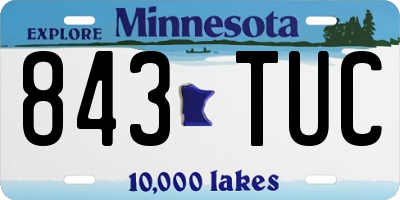 MN license plate 843TUC
