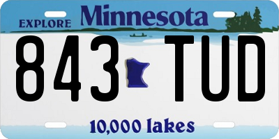MN license plate 843TUD