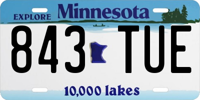 MN license plate 843TUE