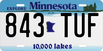 MN license plate 843TUF