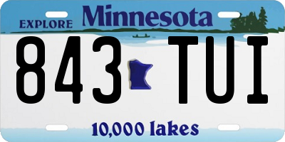 MN license plate 843TUI
