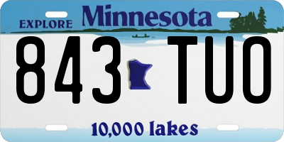 MN license plate 843TUO