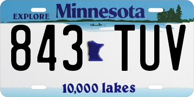 MN license plate 843TUV