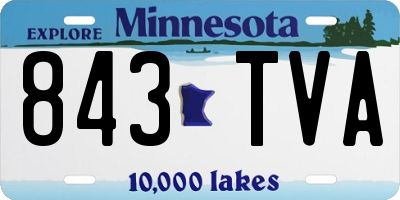 MN license plate 843TVA