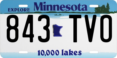 MN license plate 843TVO