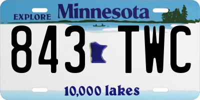 MN license plate 843TWC