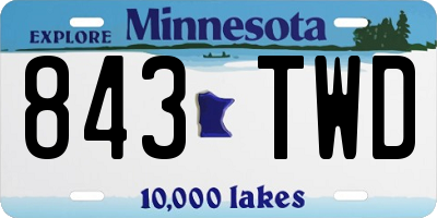 MN license plate 843TWD