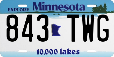MN license plate 843TWG