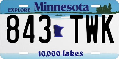 MN license plate 843TWK