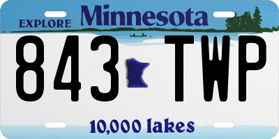 MN license plate 843TWP
