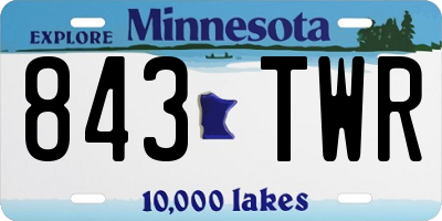 MN license plate 843TWR