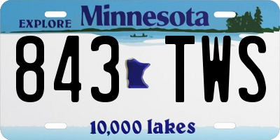 MN license plate 843TWS