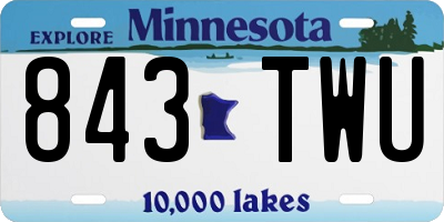 MN license plate 843TWU
