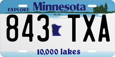 MN license plate 843TXA