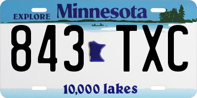 MN license plate 843TXC