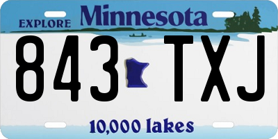 MN license plate 843TXJ