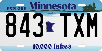 MN license plate 843TXM