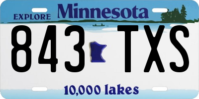MN license plate 843TXS