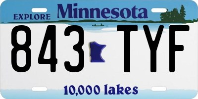 MN license plate 843TYF