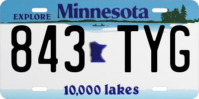 MN license plate 843TYG
