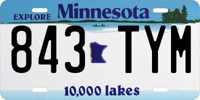 MN license plate 843TYM