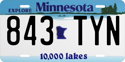 MN license plate 843TYN