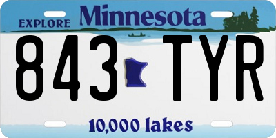 MN license plate 843TYR