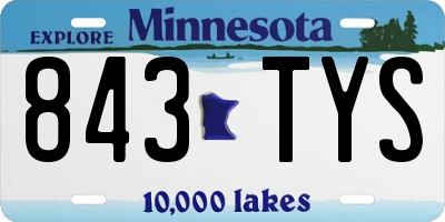 MN license plate 843TYS