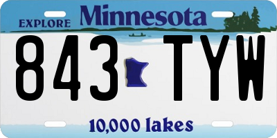MN license plate 843TYW